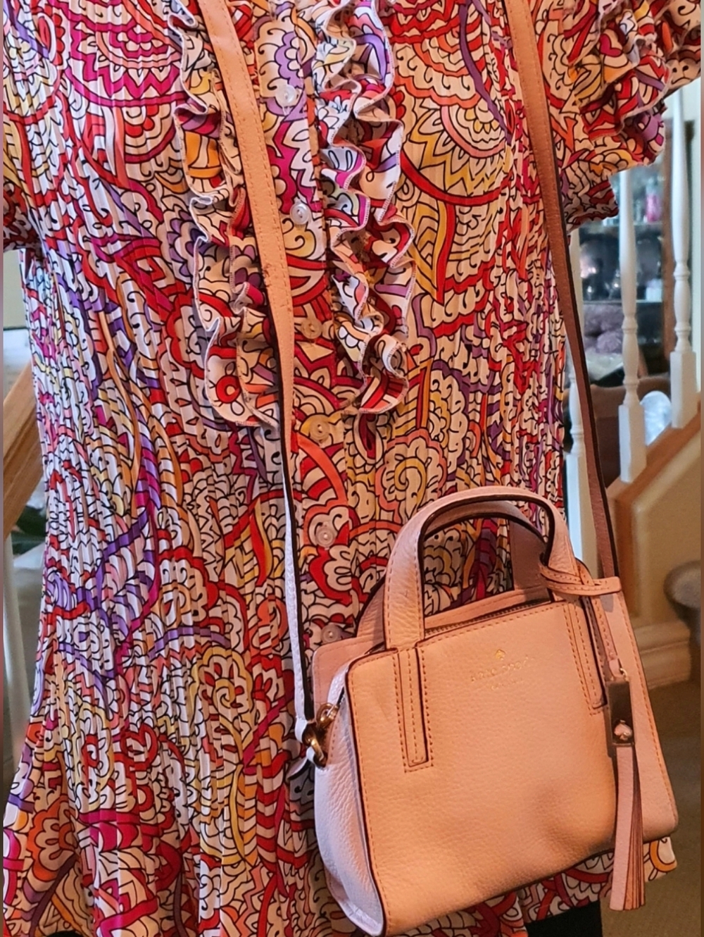 Kate Spade Grey St Mini Dominique Satchel Magnolia Pink Pebble Leather Crossbody - Picture 3 of 13